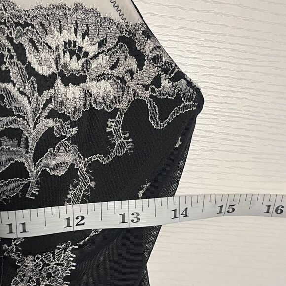 VTG Victoria Secret Black Bombshell Babydoll Chemise 36C satin Push up bra Y2K - Picture 11 of 11